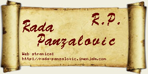 Rada Panzalović vizit kartica